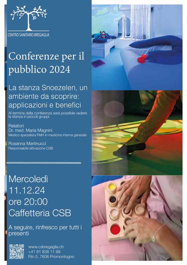 Serata per il pubblico: La stanza Snoezelen, un ambiente da scoprire: applicazioni e benefici