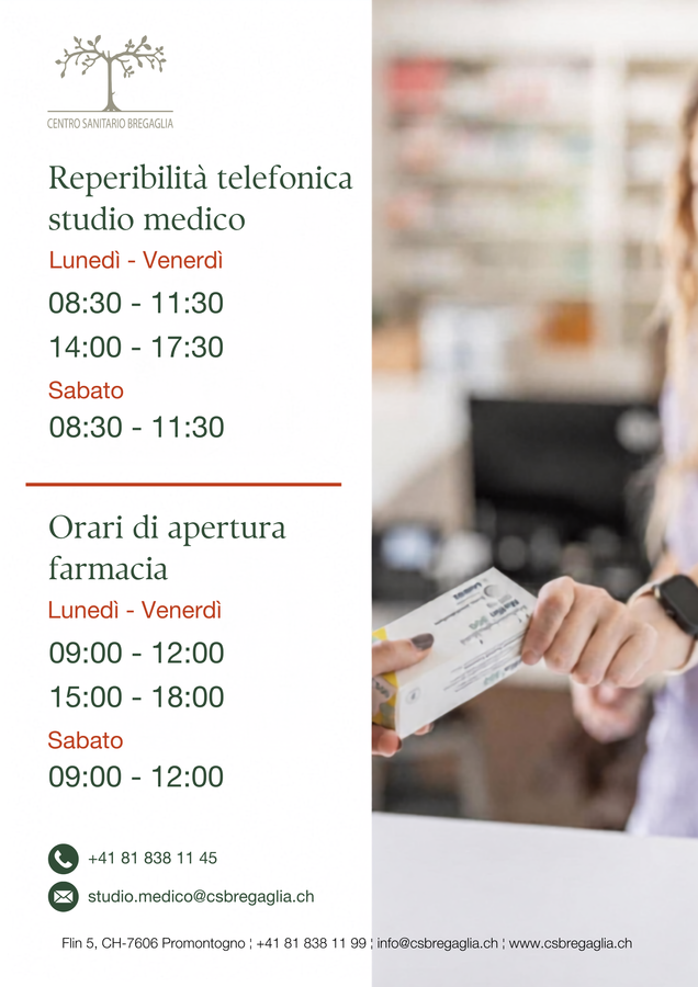 Novità: reperibilità telefonica studio medico & orari farmacia